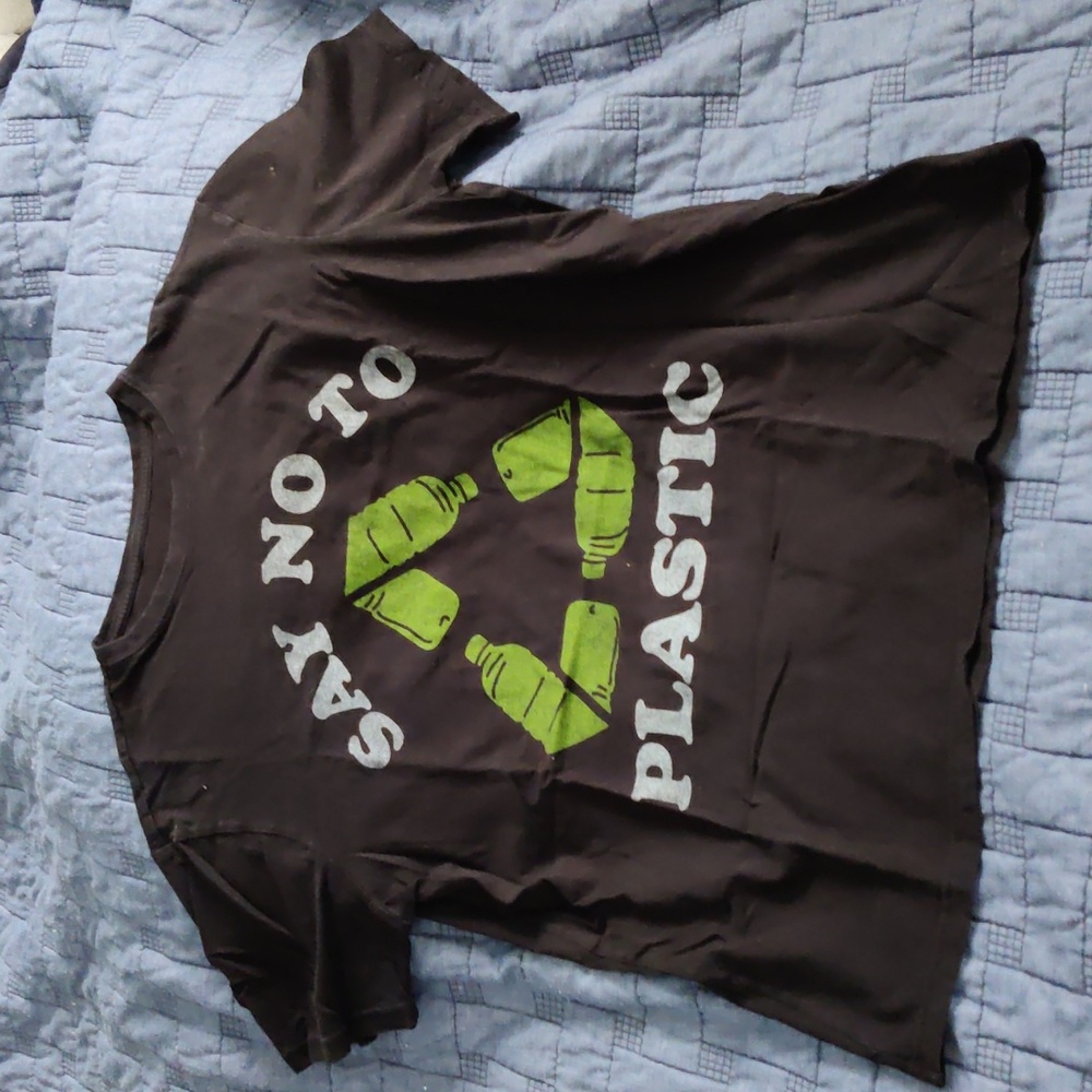 EUC "Say no to plastic" Recycling screen printed T-shirt